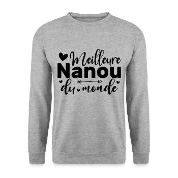 Meilleure Nanou Du Monde - Sweat-shirt Unisexe - gris chiné - Devant - Alina (178cm) & Michal (187cm)