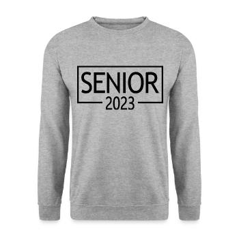 Senior 2023 - Proud Graduated Cool Graduation Gift - Unisex Sweatshirt - salt & pepper - Front - Alina (178cm) & Michal (187cm)