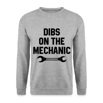 Dibs On The Mechanic Car Lover Automobile Mechanic - Unisex Pullover - Weißgrau meliert - Vorne - Alina (178cm) & Michal (187cm)