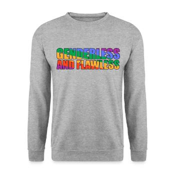 Androgynous Genderless And Flawless - Unisex Sweatshirt - salt & pepper - Front - Alina (178cm) & Michal (187cm)