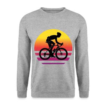 Road Bike Damen Rennradfahrer Rennradfahren - Unisex Pullover - Weißgrau meliert - Vorne - Alina (178cm) & Michal (187cm)