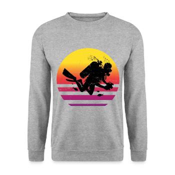 Tauchen Scuba Diver Scuba Tauchen Diver - Unisex Pullover - Weißgrau meliert - Vorne - Alina (178cm) & Michal (187cm)