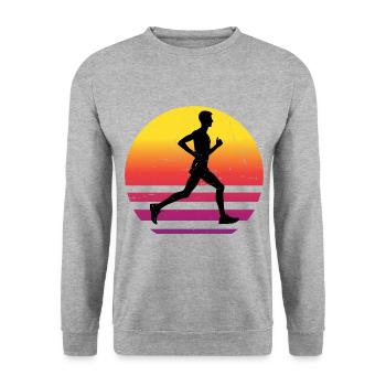 Race Cross Country Running Running Fitness - Unisex Sweatshirt - salt & pepper - Front - Alina (178cm) & Michal (187cm)