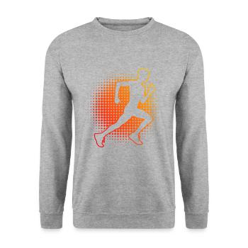 Women's Race Jogging Running Fitness Running - Unisex Sweatshirt - salt & pepper - Front - Alina (178cm) & Michal (187cm)