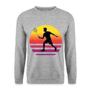 Hommes, Femmes Badminton Badminton Badminton - Sweat-shirt Unisexe - gris chiné - Devant - Alina (178cm) & Michal (187cm)