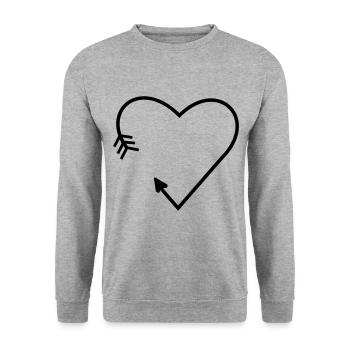 Flèche de la ligne de coeur - Sweat-shirt Unisexe - gris chiné - Devant - Alina (178cm) & Michal (187cm)