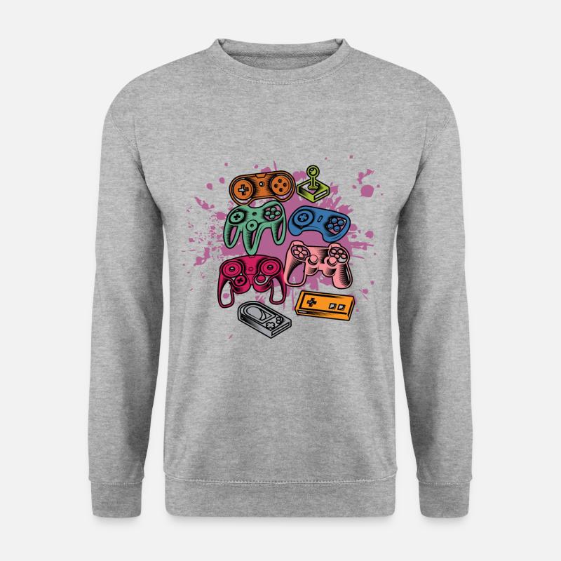 Gamer Graphic Video Game Player Gaming Gamer Pc Co - Unisex Pullover - Weißgrau meliert