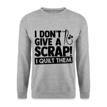 i Don't Give A Scrap I Quilt Them Sewing Crochetin - Unisex Pullover - Weißgrau meliert - Vorne - Alina (178cm) & Michal (187cm)