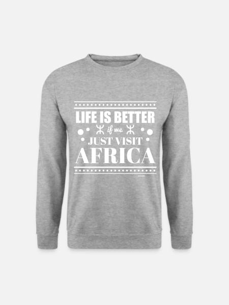 Afrika - Unisex Pullover - Weißgrau meliert