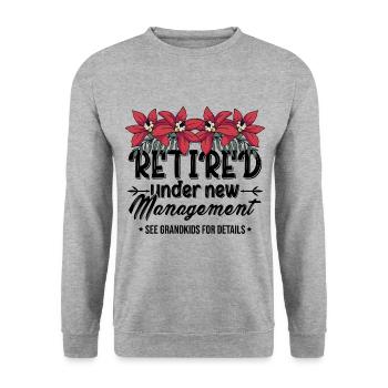Retired Under New Management See Grandkids Pension - Unisex Pullover - Weißgrau meliert - Vorne - Alina (178cm) & Michal (187cm)
