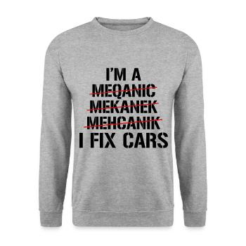 If I Said I'll Fix It I Will No Need To Remind Me - Unisex Sweatshirt - salt & pepper - Front - Alina (178cm) & Michal (187cm)