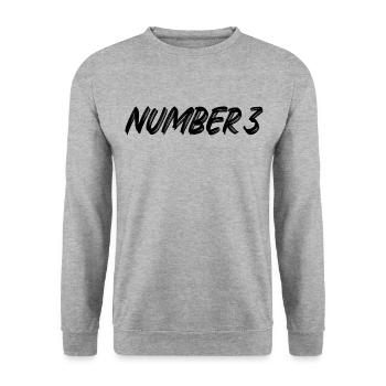 Number 3 - three - third - third - 3 - number 3 - Unisex Sweatshirt - salt & pepper - Front - Alina (178cm) & Michal (187cm)