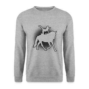 Reitkunst Teamvoltigieren Pferdegymnastik - Unisex Pullover - Weißgrau meliert - Vorne - Alina (178cm) & Michal (187cm)