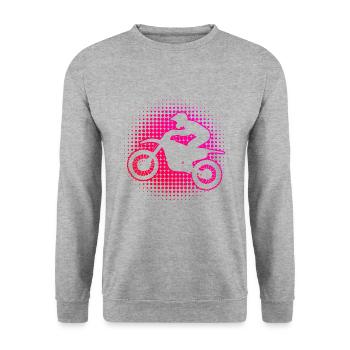 Motocross Motocross Freestyle Motocross Dirt Bike pour femmes - Sweat-shirt Unisexe - gris chiné - Devant - Alina (178cm) & Michal (187cm)
