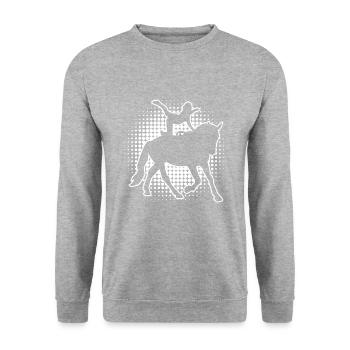 Saut par équipe Gymnastique équestre Femmes - Sweat-shirt Unisexe - gris chiné - Devant - Alina (178cm) & Michal (187cm)