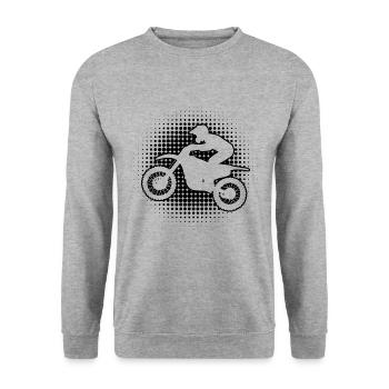Dirt Bike Dirt Biker Motocross Freestyle Motocross - Unisex Pullover - Weißgrau meliert - Vorne - Alina (178cm) & Michal (187cm)