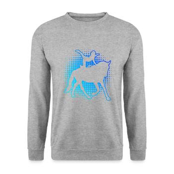 Contrôle du corps de performance du cheval pour hommes - Sweat-shirt Unisexe - gris chiné - Devant - Alina (178cm) & Michal (187cm)