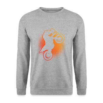Freestyle Motocross Motocross Dirt Biker - Unisex Pullover - Weißgrau meliert - Vorne - Alina (178cm) & Michal (187cm)