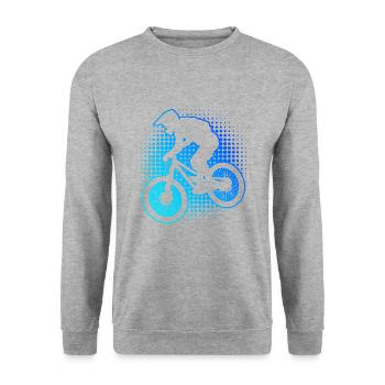 Vélo de montagne femme homme Vélo de montagne Cyclisme - Sweat-shirt Unisexe - gris chiné - Devant - Alina (178cm) & Michal (187cm)