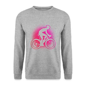 Road Bike Road Bike Road Cyclist Road Cycling - Unisex Sweatshirt - salt & pepper - Front - Alina (178cm) & Michal (187cm)