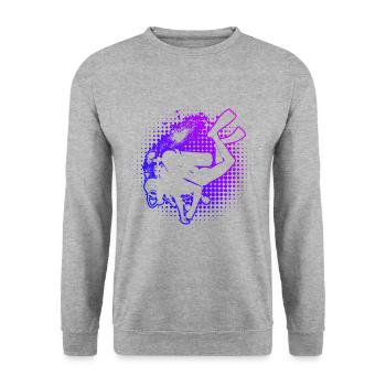 Herren Diver Free Dive Scuba Diver Diving - Unisex Pullover - Weißgrau meliert - Vorne - Alina (178cm) & Michal (187cm)