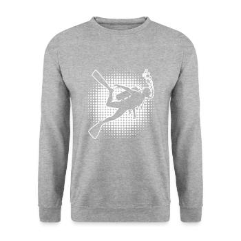 Scuba Diving Diver Men's Diving Free Dive - Unisex Sweatshirt - salt & pepper - Front - Alina (178cm) & Michal (187cm)