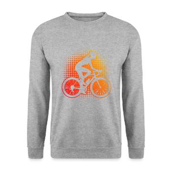 Radfahrer Mountainbike Damen Mtb Bike - Unisex Pullover - Weißgrau meliert - Vorne - Alina (178cm) & Michal (187cm)