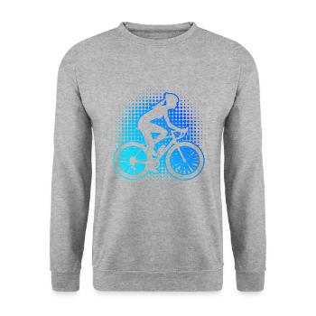 Men's Mtb Cyclist Cycling Velo Bicycle - Unisex Sweatshirt - salt & pepper - Front - Alina (178cm) & Michal (187cm)