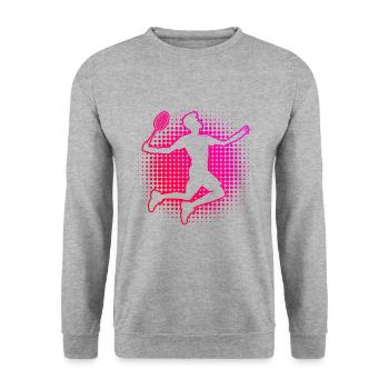 Women's Badminton Badminton Players Squash Men - Unisex Sweatshirt - salt & pepper - Front - Alina (178cm) & Michal (187cm)