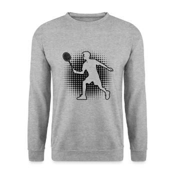 Squash Badminton Men Badminton Players Women - Unisex Sweatshirt - salt & pepper - Front - Alina (178cm) & Michal (187cm)