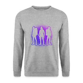 Klettern Kletterer Bouldern Boulder Damen - Unisex Pullover - Weißgrau meliert - Vorne - Alina (178cm) & Michal (187cm)