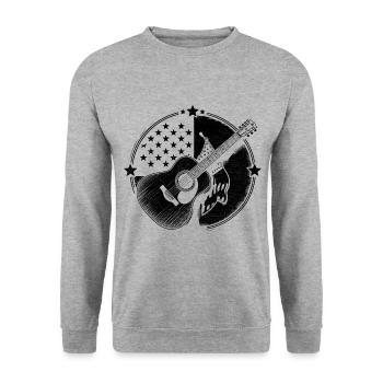 American Flag Country Music Song Lover USA Patriot - Unisex Sweatshirt - salt & pepper - Front - Alina (178cm) & Michal (187cm)