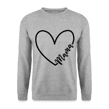 Mama - Unisex Pullover - Weißgrau meliert - Vorne - Alina (178cm) & Michal (187cm)