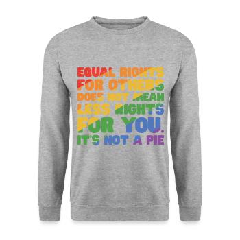 Equal Rights For Others Does Not Mean Less Rights - Unisex Pullover - Weißgrau meliert - Vorne - Alina (178cm) & Michal (187cm)