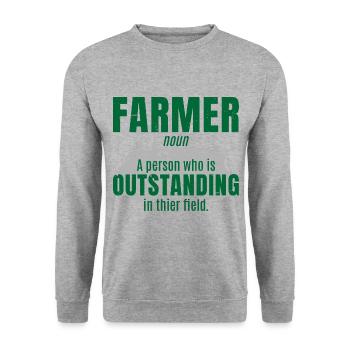 Farmer Definition Noun Farmer Agriculture Tractor - Unisex Pullover - Weißgrau meliert - Vorne - Alina (178cm) & Michal (187cm)