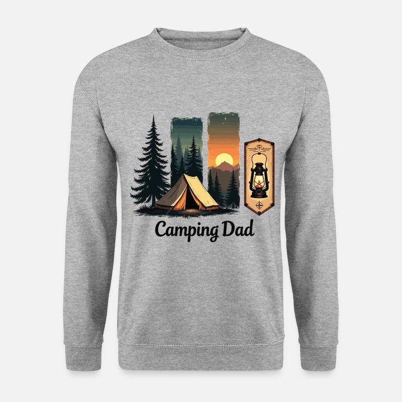 Camping Dad – Tent & Lantern - Unisex Sweatshirt - salt & pepper