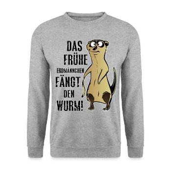 LE PREMIER DAMNING COMMENCE LE VENT! - Sweat-shirt Unisexe - gris chiné - Devant - Alina (178cm) & Michal (187cm)