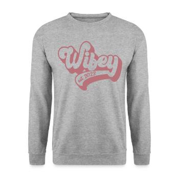 2023 Verlobung Brautdusche Hochzeit - Unisex Pullover - Weißgrau meliert - Vorne - Alina (178cm) & Michal (187cm)