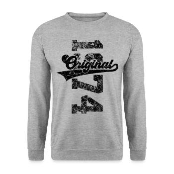 52ND BIRTHDAY ORIGINAL 1974 - Unisex Sweatshirt - salt & pepper - Front - Alina (178cm) & Michal (187cm)
