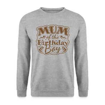 MUM OF THE BIRTHDAY BOY - BIRTHDAY PARTY - Unisex Sweatshirt - salt & pepper - Front - Alina (178cm) & Michal (187cm)