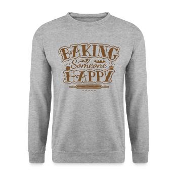 BAKING FUNNY SAYING - PASTRY CHEF FUNNY QUOTE - Unisex Sweatshirt - salt & pepper - Front - Alina (178cm) & Michal (187cm)