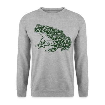 Crapaud Grenouille Graphique Amphibien Aquatique Grenouille Amoureux - Sweat-shirt Unisexe - gris chiné - Devant - Alina (178cm) & Michal (187cm)