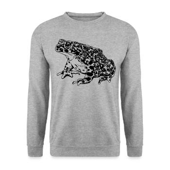 Crapaud Grenouille Graphique Amphibien Aquatique Grenouille Amoureux - Sweat-shirt Unisexe - gris chiné - Devant - Alina (178cm) & Michal (187cm)