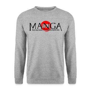 Manga Anime Japan Kawaii Kanji Comic - Unisex Sweatshirt - salt & pepper - Front - Alina (178cm) & Michal (187cm)