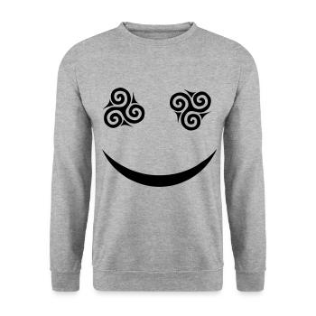 triskel smile triskel brittany eye - Unisex Sweatshirt - salt & pepper - Front - Alina (178cm) & Michal (187cm)