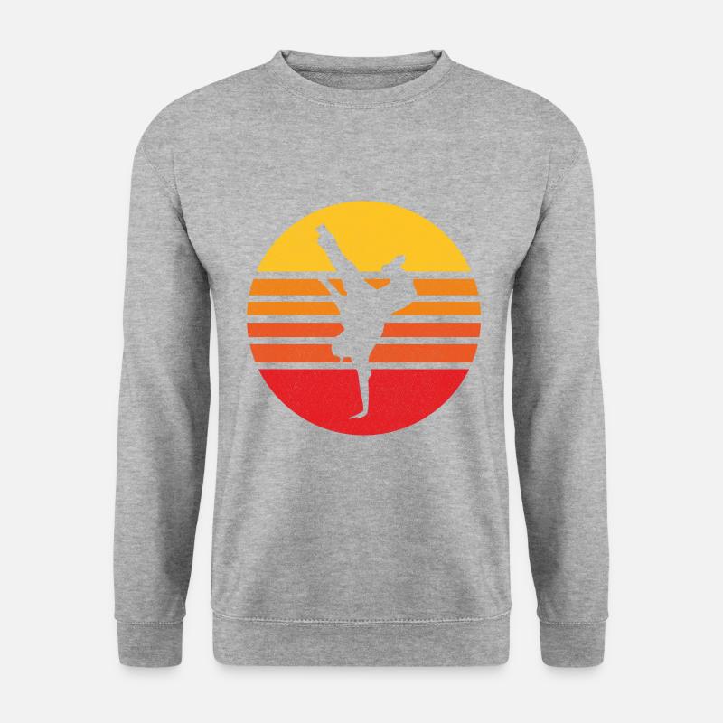 breakdance sunset handstand Geschenk - Unisex Pullover - Weißgrau meliert