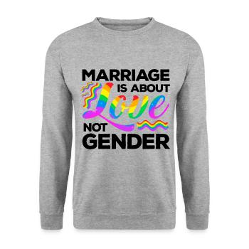 Marriage Is About Love Not Gender Lgbtq Diversity - Unisex Pullover - Weißgrau meliert - Vorne - Alina (178cm) & Michal (187cm)