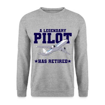 Airplane Pilot Fly Pension Stopped I Gift - Unisex Sweatshirt - salt & pepper - Front - Alina (178cm) & Michal (187cm)