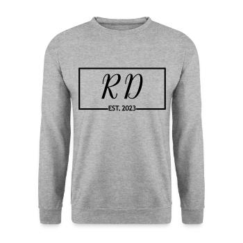 RD Est. 2023 Remise des diplômes Diététiste Cadeau étudiant - Sweat-shirt Unisexe - gris chiné - Devant - Alina (178cm) & Michal (187cm)