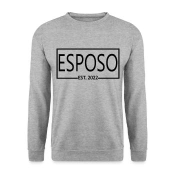 Esposo Est. 2022 Fiançailles pour le mariage du marié - Sweat-shirt Unisexe - gris chiné - Devant - Alina (178cm) & Michal (187cm)